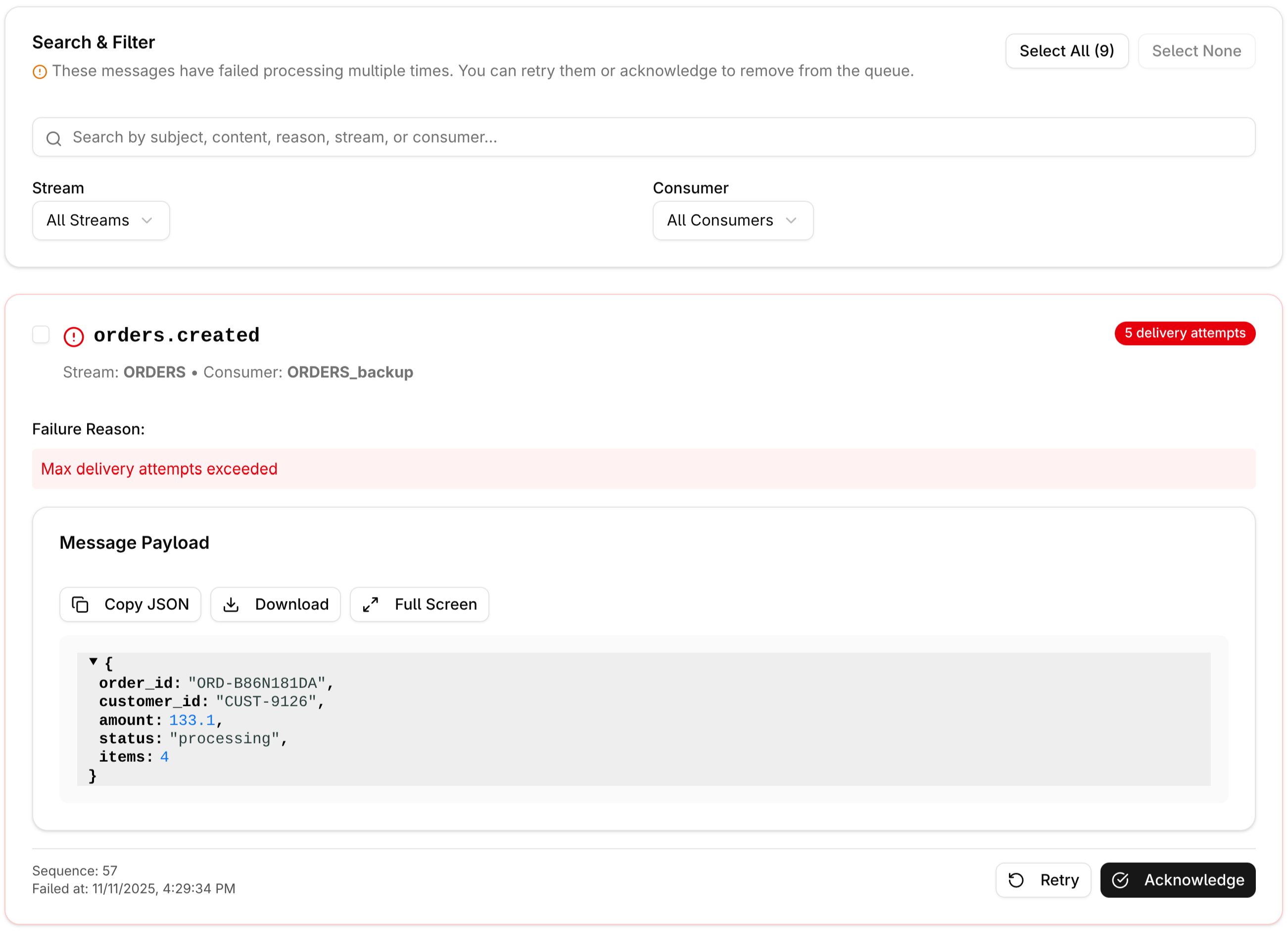 Dead Letter Queue Management